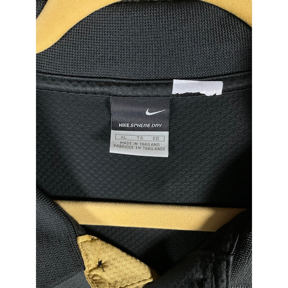 Nike Sphere Dry Golf Polo Shirt Mens XL Black Gold Swoosh‎ Short Sleeve Athletic - Picture 3 of 7